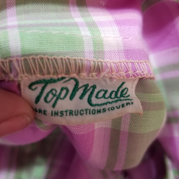 Vintage plaid shift dress M - Picture 4 of 5